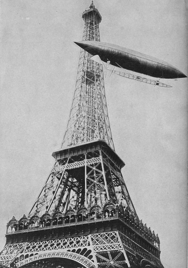 Santos-Dumont megkerüli az Eiffel-tornyot
