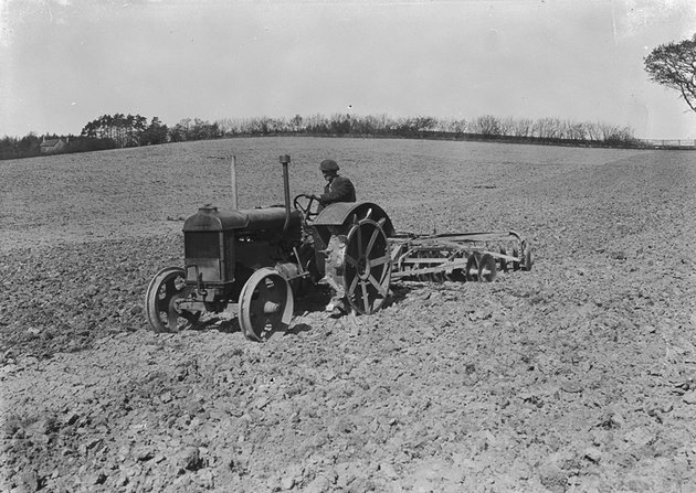 Fordson traktor tárcsázás közben