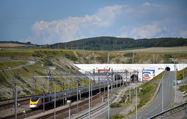 Az alagút a francia oldalon Calais-nél (forrás: wikipédia/Billy69150/CC BY-SA 4.0)