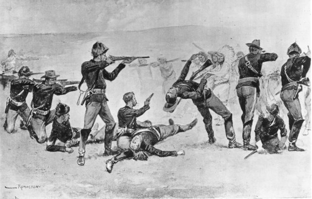 Wounded Knee nél a menekülő indiánok megadták magukat, az esemény mégis mészárlásba torkollott.