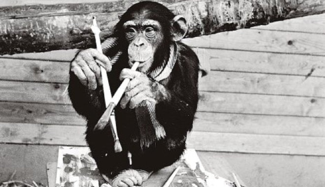 Egy átverésnek köszönhetően lett neves avantgárd festő Péter, a csimpánz
