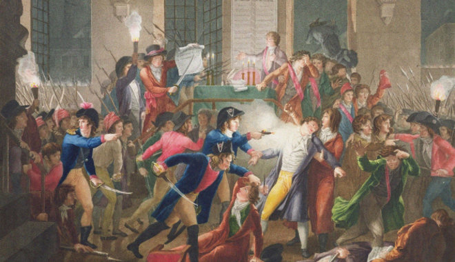 Őrizetbe vétele előtt még ünnepelt a jakobinus diktatúra vezéralakja, Robespierre