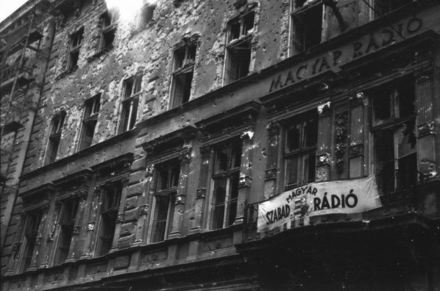 Bródy Sándor utca 5-7., a Magyar Rádió épülete, 1956 (Adományozó: Berkó Pál)