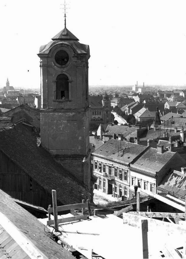Dóm tér, Szent Demeter templom a bontás előtt (1929) (Fortepan / Kozma János)