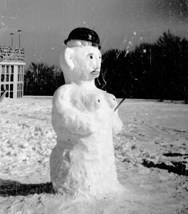 Galyatető fantáziadús hóembere, 1960 (Fortepan/Berkó Pál)