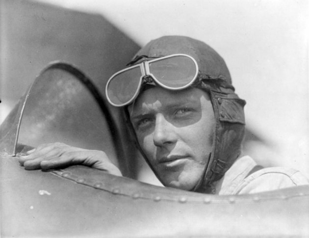 Lindbergh a repülőgépén