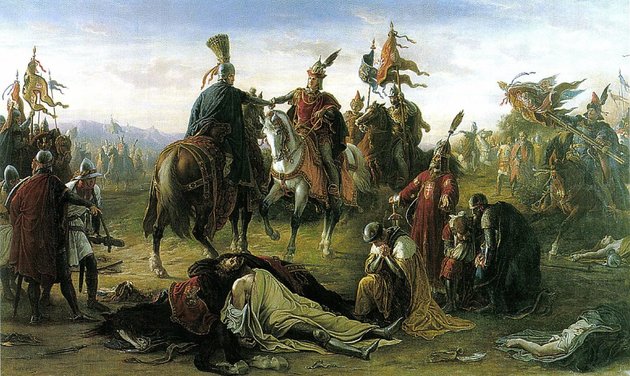 IV. László és I. Rudolf német király a dürnkruti csatában még együtt harcoltak