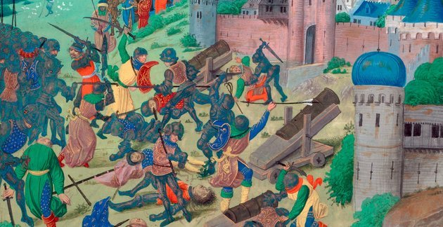 A csata ábrázolása Jean Froissart krónikájában
