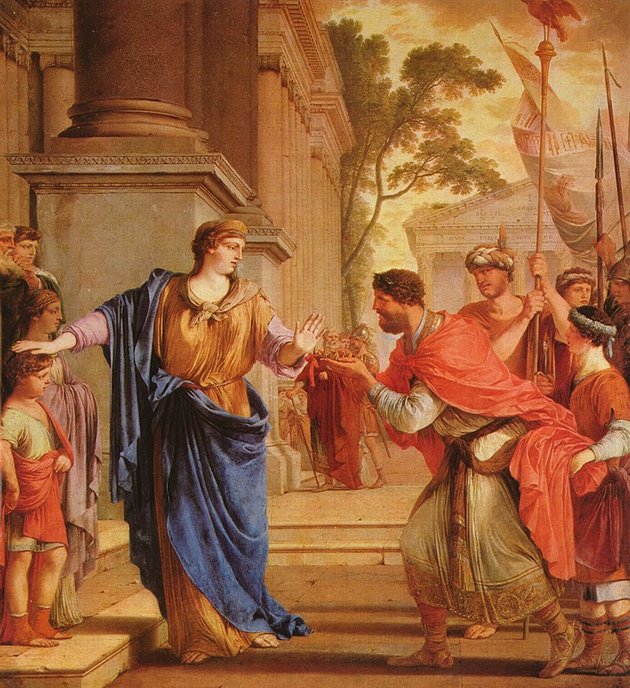 Cornelia elutasítja Ptolemaiosz koronáját (Laurent de La Hyre festménye)
