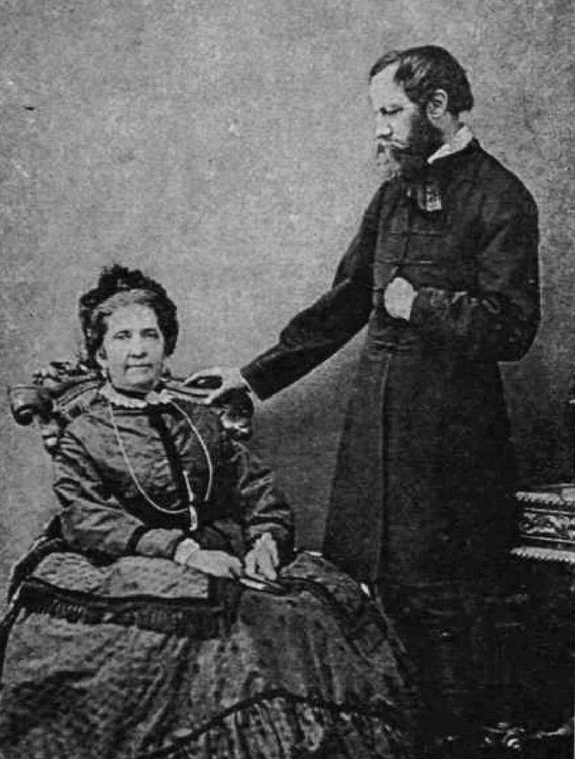 Laborfalvi Róza és Jókai Mór egy 1873-as felvételen