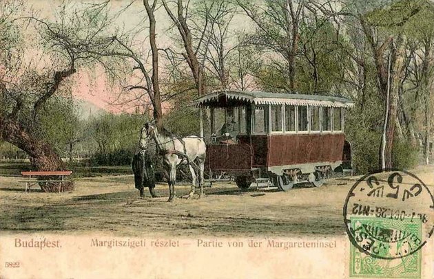 Margit-szigeti lóvasút 1900 körül