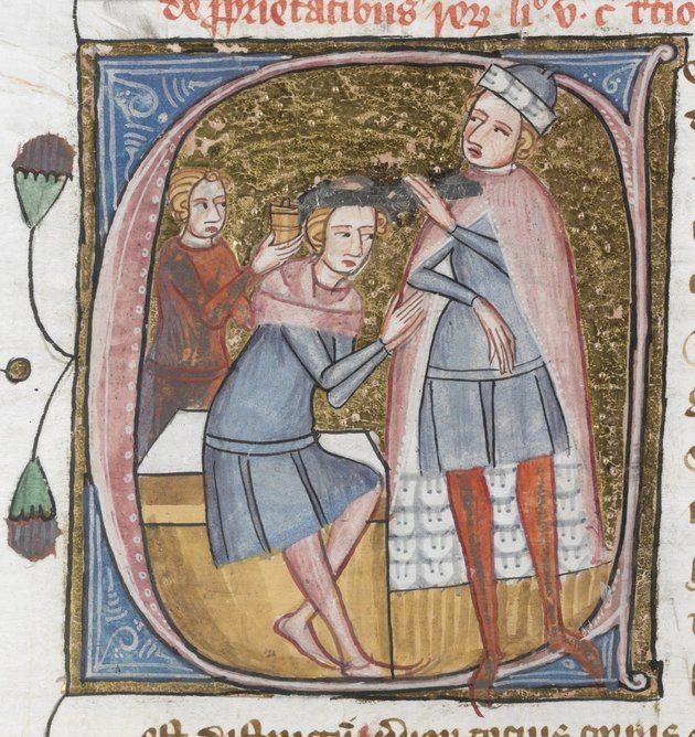 Agyműtét egy 14. századi angol miniatúrán