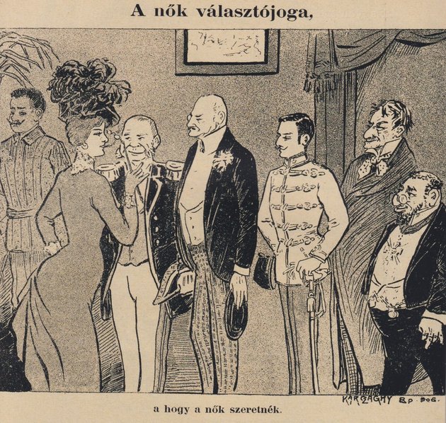 Karczaghy Zoltán karikatúrája, Bolond Istók, 1906. október 21. 5. (Kép forrása: a kötet 382. oldala)
