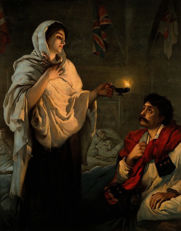 A „lámpás hölgy” – népszerű litográfia Henrietta Rae festménye alapján