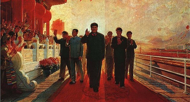 Maót ábrázoló olajfestmény a kulturális forradalom idejéből