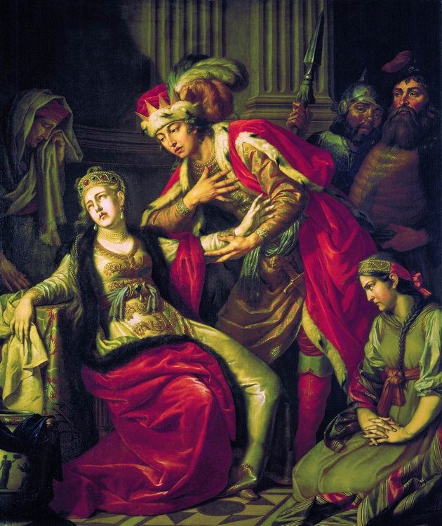 Vlagyimir a kereszténység felvétele előtt parázna életmódot folytatott – a képen Rognyedával, egyik pogány feleségével látható