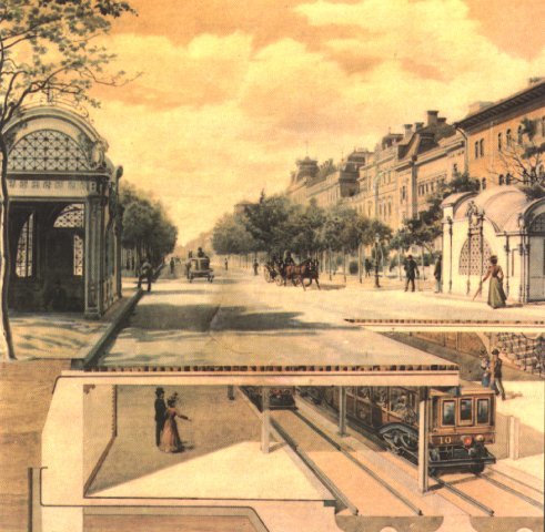 A földalatti vasút az Andrássy út alatt egy 1896-os képen