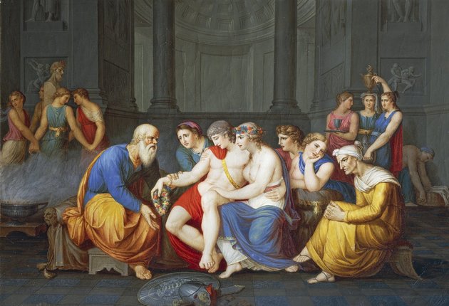 Szókratész megdorgálja Alkibiadészt kicsapongó viselkedéséért