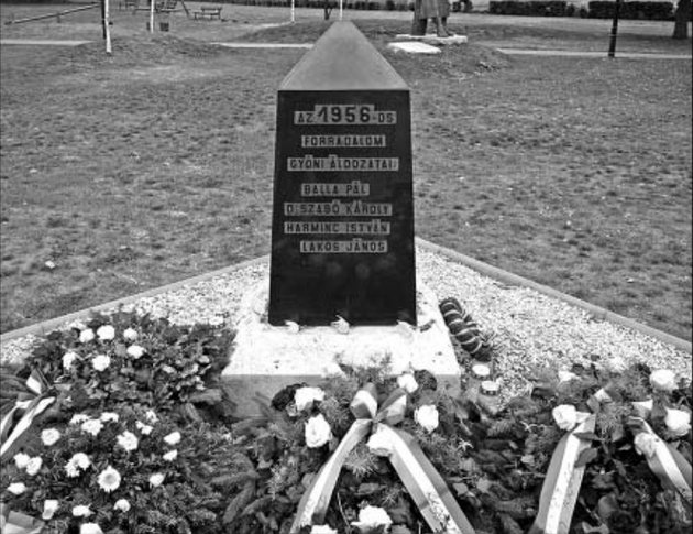 Balla Pál és mártírtársai obeliszkje a gyóni Kegyeleti parkban (Valentyik Ferenc felvétele)