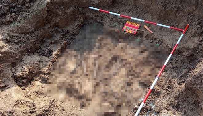Második világháborús magyar katonákat exhumáltak Hollóházán